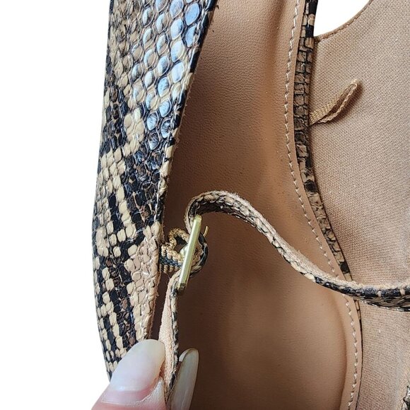 NEW Slingback Mary Jane Flats Brown Snake Women's 9 - Picture 13 of 15